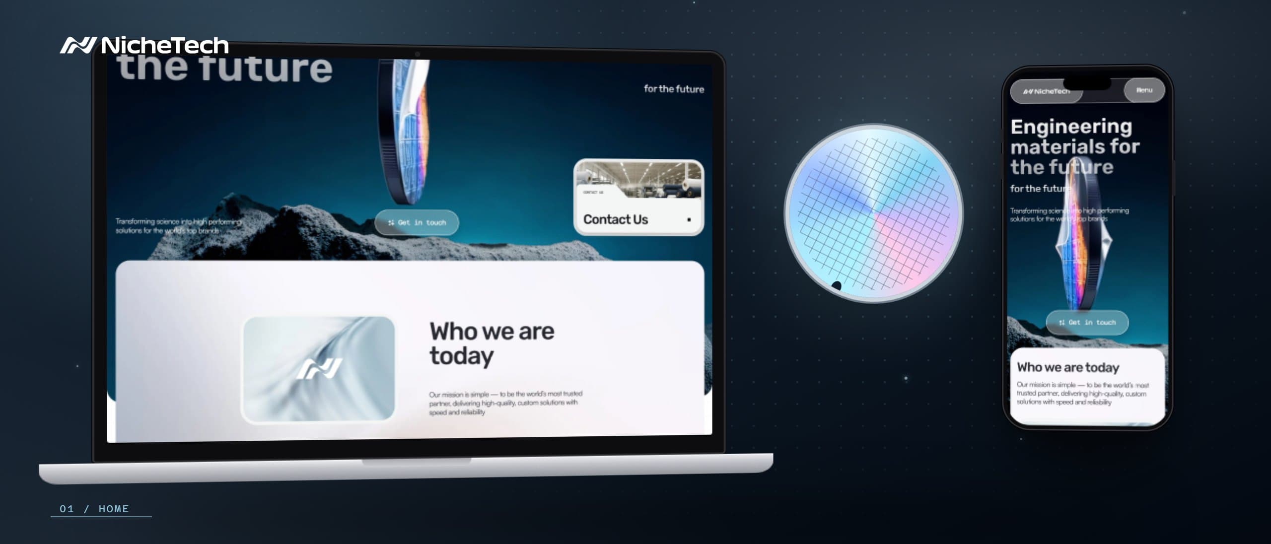 NicheTech homepage on desktop and mobile