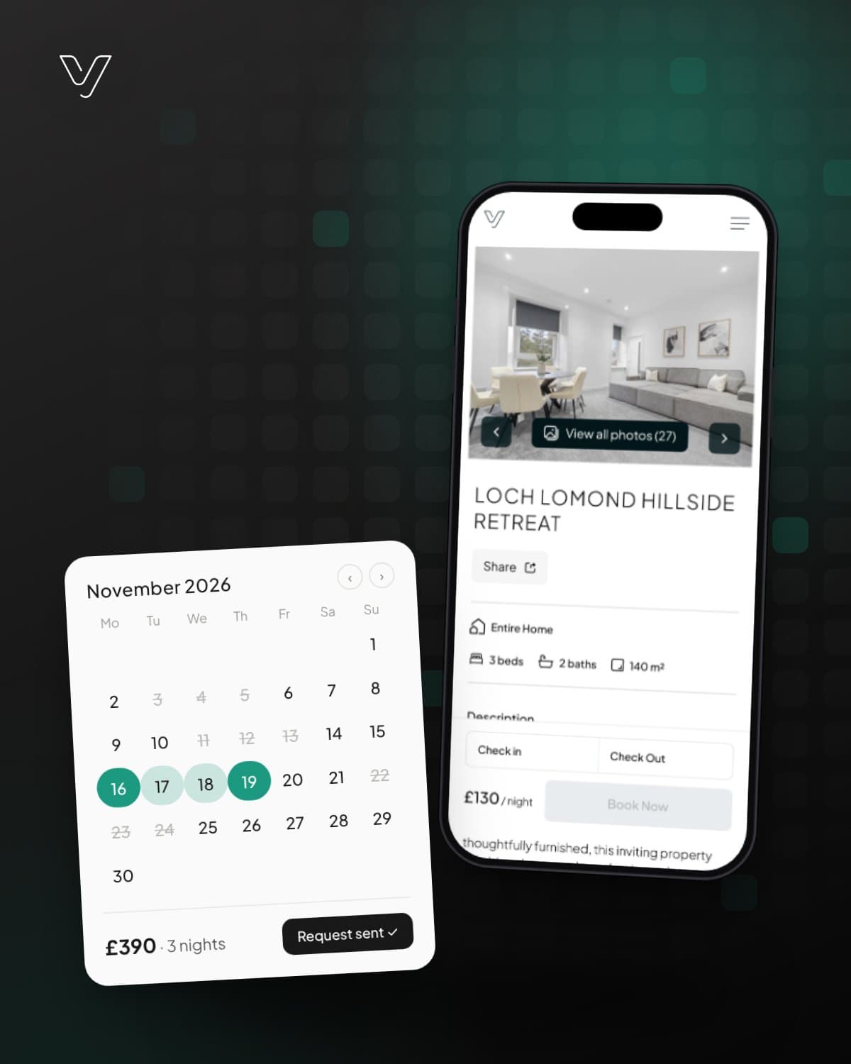 Voy Stays website on mobile