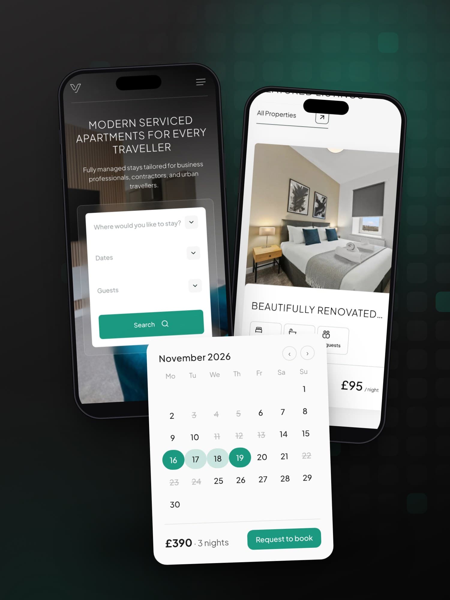 Voy Stays website on mobile
